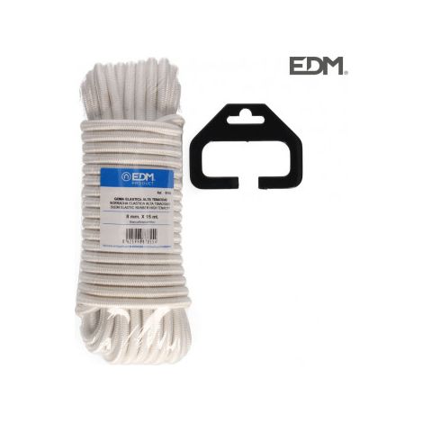 Cordon élastique edm 87855 blanc 15 mètres 8 mm