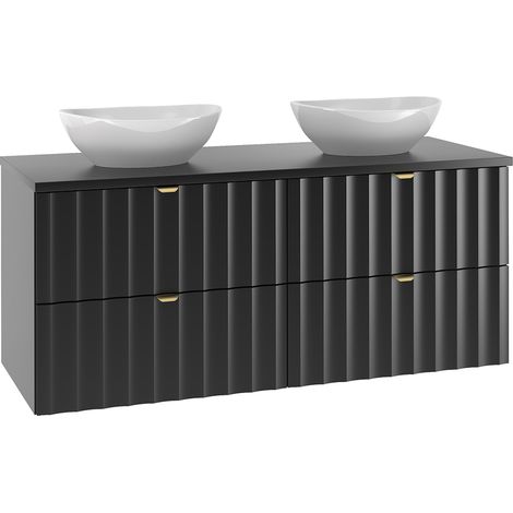 Mobile bagno doppio lavabo Lexa nero 120cm