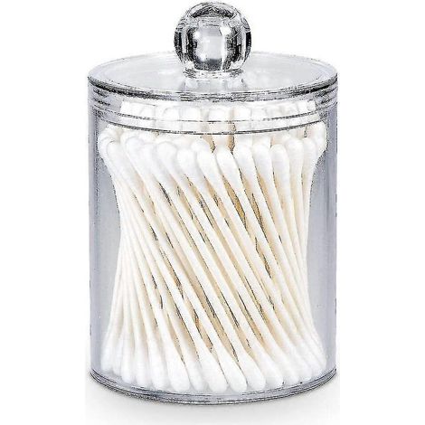 Boîte de rangement cosmétique, porte-cotons-tiges, boîte de rangement transparente pour salle de bain (1/5)