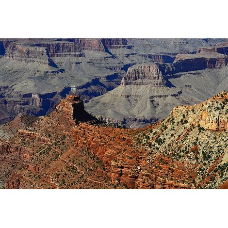Papier peint panoramique paysage canyon Tapisserie panoramique nature orange & grise Papier peint panoramique pour salon & escalier (1/2)