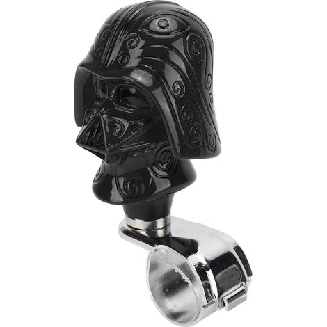 Poignée de direction Warrior de 3 cm de diamètre avec amplificateur de puissance pour voitures, camions, tracteurs et bateaux (noir) (1/5)