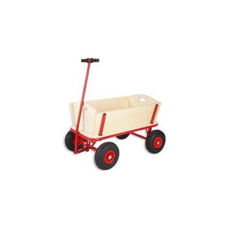 HOLZ-HANDWAGEN, STAHLRAHMEN GUMMI-REIFEN 10 ZOLL, 95X61X59