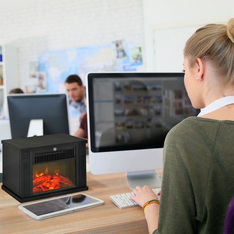 Cheminée Électrique Murale Effet Flamme Réaliste 3D, Chauffage 600W/1200W