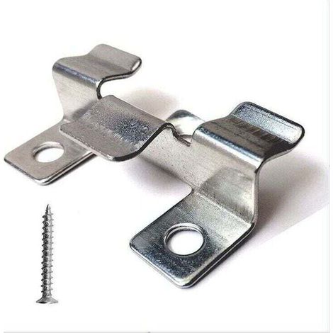 Lot de 100 clips de fixation pour terrasse en composite avec vis en acier inoxydable(hauteur 1 cm) (1/4)