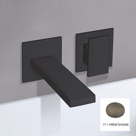 Façade Mitigeur Lavabo Murale Tabula Métal brossé- CRISTINA ONDYNA TA25777 (1/2)