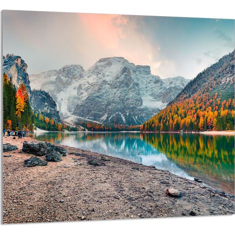 GLASPLATTE FÜR KÜCHE 65x60 Berge