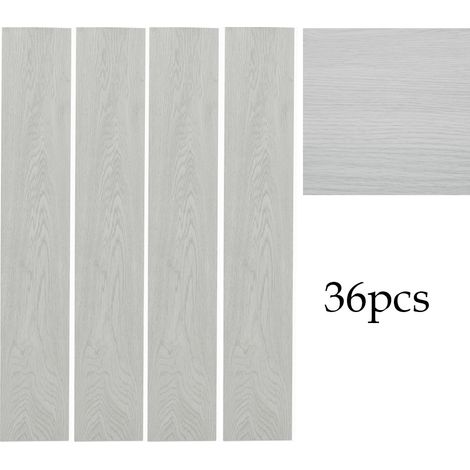 36pcs Grey PVC Wooden Self adhesive Laminate Flooring Planks (1/5)