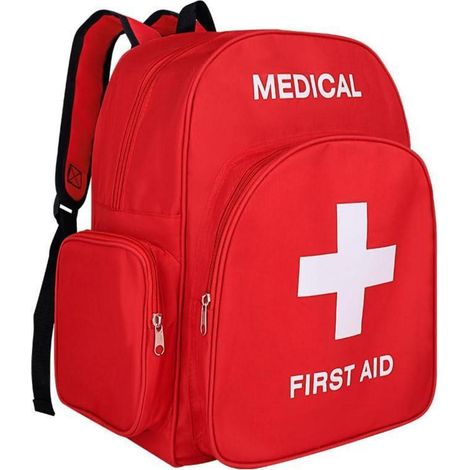 Roter Erste-Hilfe-Rucksack leer, medizinische Notfalltasche für Reisen