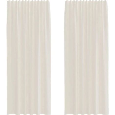 Rideaux en voile vidaXL avec passe-tringle, 2 pièces, crème (1/5)