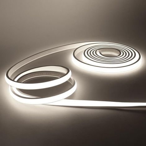 220-V-COB-LED-Streifen, IP65 wasserdicht, flexibler Neon-LED-Streifen, 288 LEDs/m, LED-Streifen für DIY-Projekte in Schlafzimmer, Küche und Außenbereich. Weiß, 5 m. (1/5)