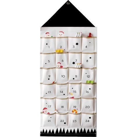 Calendrier de l'Avent vide 2025 Calendrier Avent Tissu 122  50CM Calendrier de l'Avent à Remplir avec 24 Poches calendrier de l'Avent à suspendre pour Décorations de Noël Compte à Rebours (1/5)