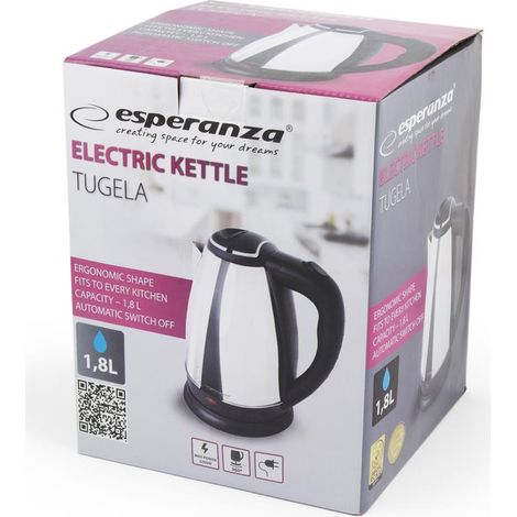 Bollitore elettrico senza fili EKK004S da 1,8 l, 2200 W, in acciaio inossidabile (1/2)
