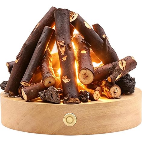 Lampe De Bureau LED Éclairage Qui Simule Un Feu Camp En Bois