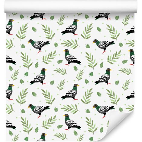 Carta da parati color bianco piccione e grigio chiaro per soggiorno e camera da letto, 50x1000 cm (1/5)
