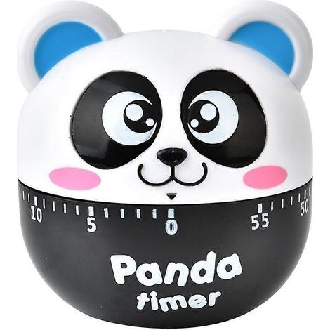 Minuteur adorable en forme de panda, horloge en plastique pour étudiants, minuteur de cuisine pour la maison et la pâtisserie (bleu)-6.5X6.5X7CM-Blue (1/2)