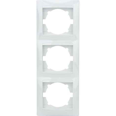 Triple plaque encastrée verticale Zyna - Blanc - Zenitech