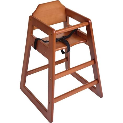 Chaise Haute en Bois Foncé Empilable - Bolero (1/5)