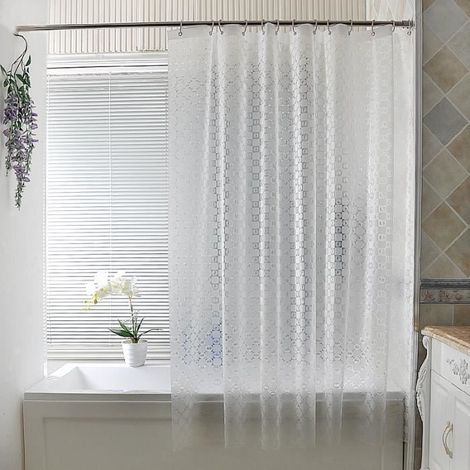 Rideau de douche EVA 3D - Blanc - 180 x 180 cm - Contemporain - Design (1/4)