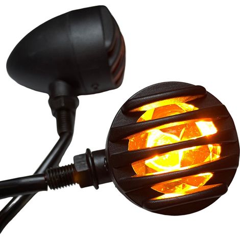 Clignotant Moto - Aluminium Plastique - Lentille Ambre - Universel Custom Bobber - 4 Pièces
