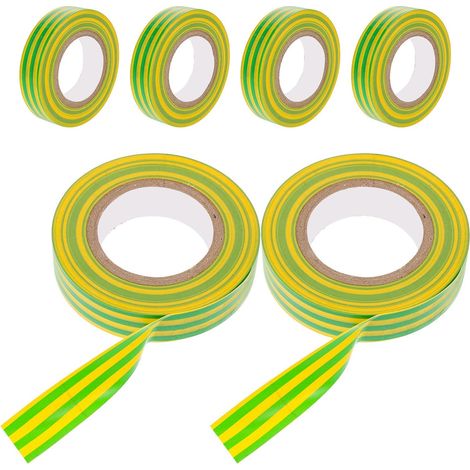 Luxshiny Cinta Aislante Eléctrica de Dos Colores Amarillo y Verde (1/5)