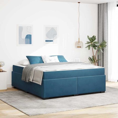 Struttura del letto Blu Scuro 180 x 200 cm Tessuto vidaXL (1/5)