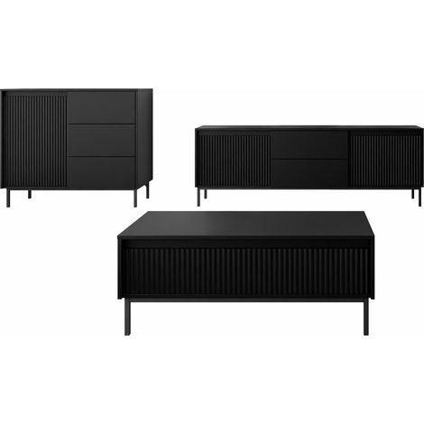 Conjunto de salón Comfivo Delruva II, Negro