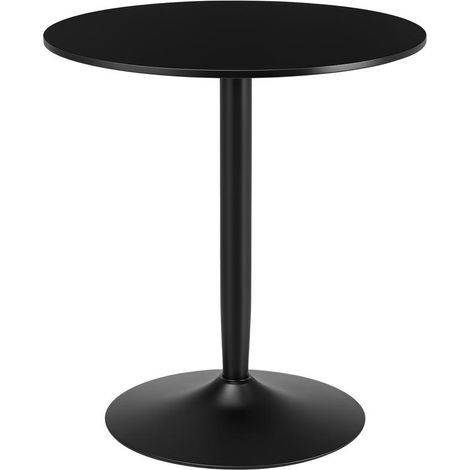Table ronde noire Ø70x75 cm avec pieds acier antidérapants pour 2 places, design sobre pour cuisine et petit espace repas (1/5)