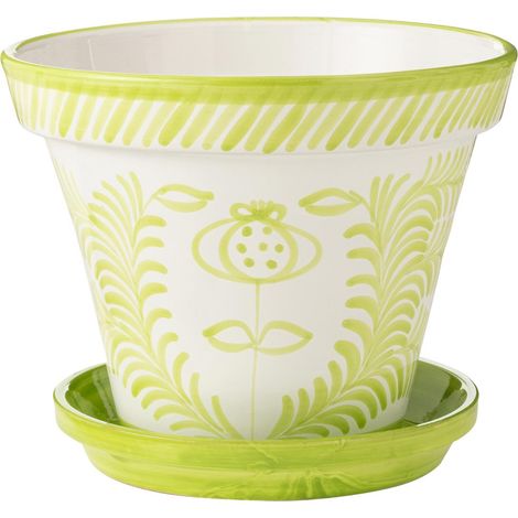 Pot Avec Soucoupe en Céramique "Granada" 50cm Vert