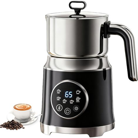 Mousseur à lait et cuiseur vapeur, mousseur à lait électrique amovible grande capacité, mousseur à lait automatique chaud et froid, machine à chocolat chaud, sans BPA