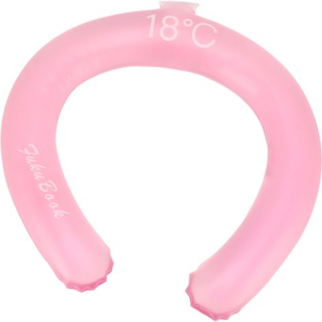 Tour de cou rafraîchissant réutilisable, mains libres, léger et portable, rose, idéal pour les sports d'été en extérieur. (1/5)