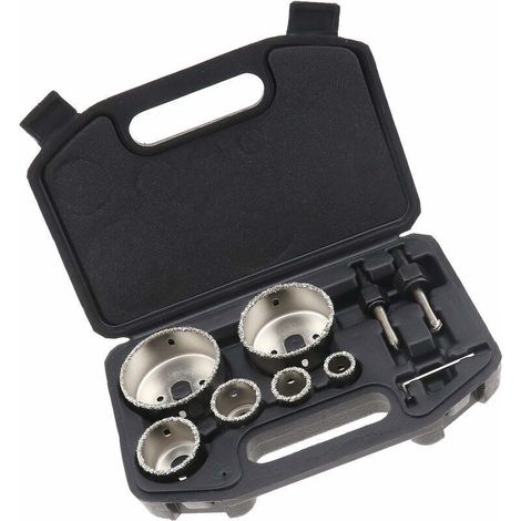 -Kit de Scie-Cloche à Revêtement en Diamant pour Carreaux de Céramique avec Boîte de Rangement en Alliage 6 Trous 22 à 73mm Portable Durable Coupe de Béton Guazhuni (1/4)
