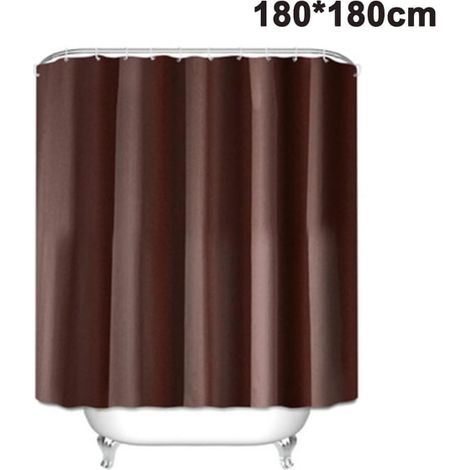 Rideau de douche imperméable anti-moisissure, voilage pour baignoire, chocolat, 180x180cm, 1 pièce, salle de bain, textile résistant à l'eau (1/5)