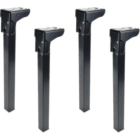 Pieds de table pliants en 4 pièces, pieds de meubles en métal, hauteur 300 mm/12 pouces, adaptés aux tables basses, ordinateurs portables et autres éléments de décoration intérieure. (1/5)