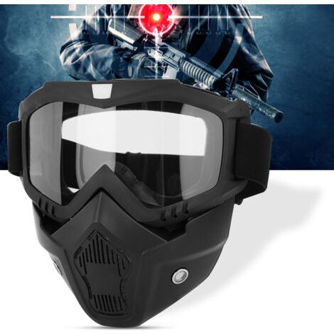 Antibeschlag- und stoßfeste Gesichtsmaske (schwarz/transparent) – Optimaler Schutz (1/5)