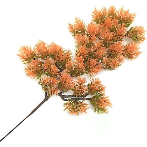 Branches d'aiguilles de pin artificielles, tige de feuilles de Simulation pliables pour jardin, mariage, décorations extérieures de maison, rouge (1/5)