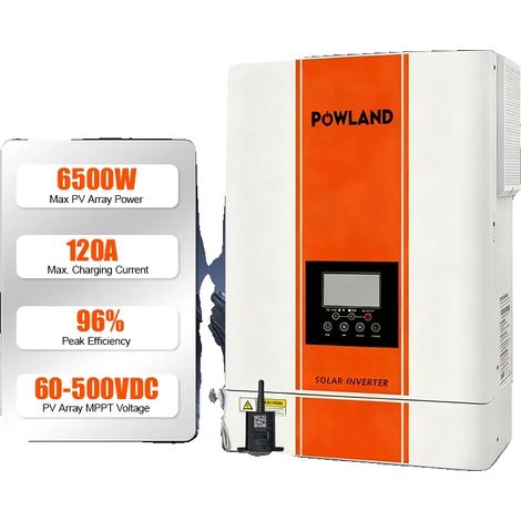 Onduleur Solaire, Sortie Onde Sinusoïdale Pure, Compatible avec Batteries Lithium, 220-240V, 48V (1/5)
