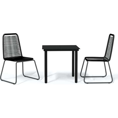 Maison Exclusive - Set Mobili da Pranzo per Giardino 3 pz Nero (1/5)