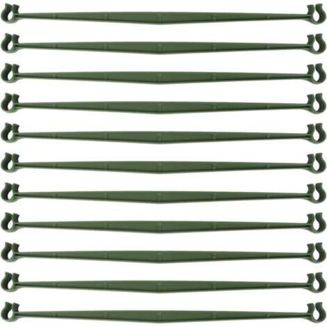 Bras de tuteur pour cage à tomates, 50 pièces, connexion treillis extensible, 30 cm, avec 2 boucles pour cage à tomates, sécurise les piquets pour plantes de 11 mm de diamètre (1/4)