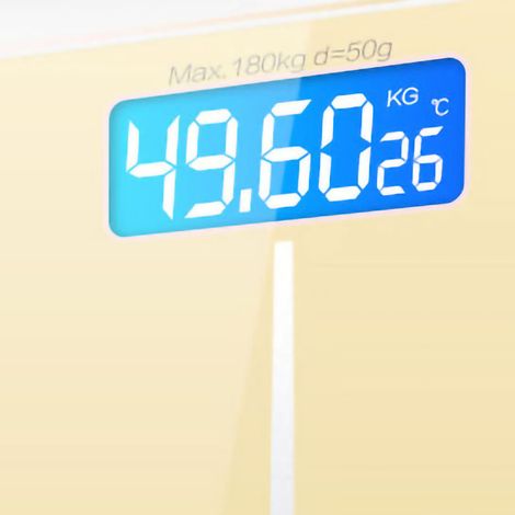 Pèse-personne digital haute précision [Smart Accurate Measurement] de 26x26cm couleur doré luxe (1/4)