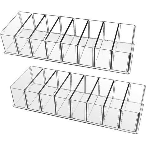 Set di 2 organizer per trucchi, organizer per gioielli, scatola portaoggetti, scatola per cosmetici, 8 scomparti, organizer per rossetti in acrilico trasparente, scatola portaoggetti per cosmetici (1/5)