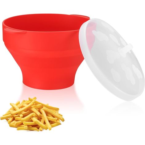Machine à Popcorn pour Micro-ondes, Pliable Popcorn Maker, Bol en Silicone avec Couvercle, Popcorn Popper Sans BPA, Préparateur de Popcorn Sans Huile pour Maison, Cuisine, Fête (1/5)