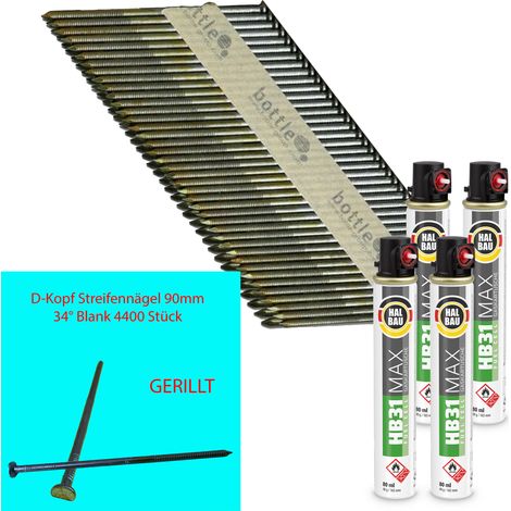 CONTOO HB43 Streifennagel 3,1x90 4400 Stk D-Kopf GR + GAS 4 x HB31 (1/5)