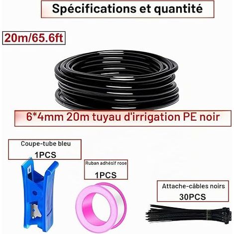 Garden Irrigation System, Black Irrigation System Kit with Nozzle, Automatic Garden Irrigation System, Watering for Garden, Yard, Lawn, Greenhouse (1/4)