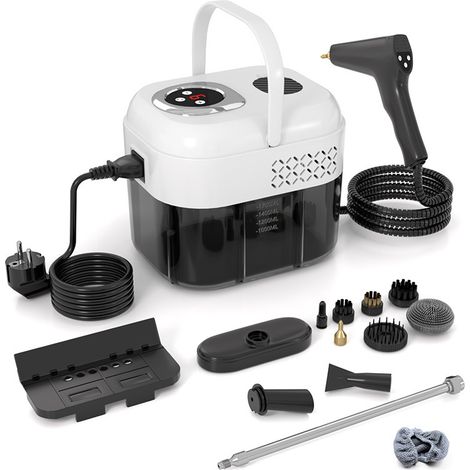 Nettoyeur vapeur portable haute température et haute pression, puissance de 1 700 watts et 6 vitesses réglables. Dimensions : 20 × 15,5 × 16 cm (1/5)
