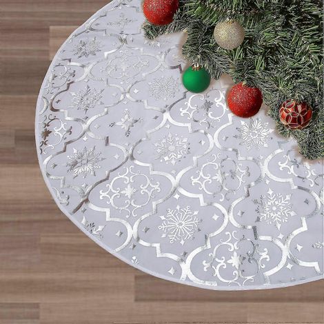 Jupe de sapin de Noël 48 pouces, motif neigeux, grandes jupes de sapin de Noël (1/3)