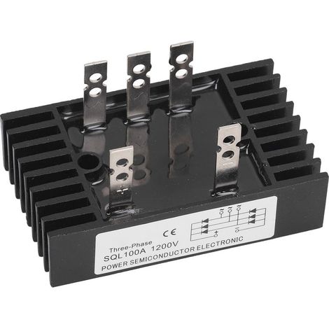 Régulateur de tension de pont de diode redresseur haute puissance, module triphasé 100A 1200V avec dissipateur thermique (1/5)