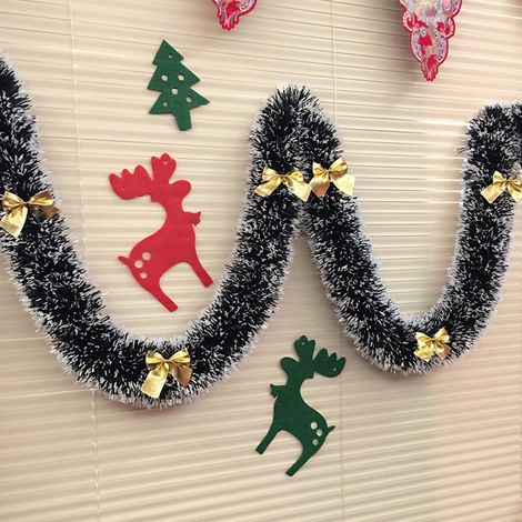 Guirlande De Noël - 16,4 Pieds - 12 Nœuds Papillon - Pour Arbre À Noël Décoration De Fête Et Mariage (1/5)