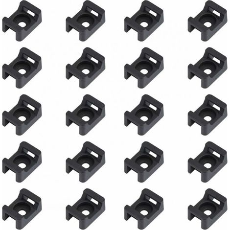 150pcs 23mm x 16mm Black Cable Tie Mounts Saddle Cable Base MUMU (1/4)