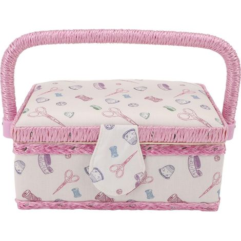 Organisateur de Boîte à Couture, Boîte de Rangement de Panier à Couture, Organisateur de Kit de avec Plateau Amovible, Fermoir Magnétique, Idéal pour le Rangement des Fournitures de (1/5)