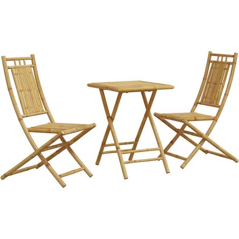 Maison Exclusive - 3-tlg. Bistro-Set Bambus